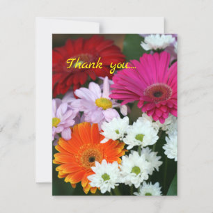 Daisy Bouquet Floral Flat Thank You Card