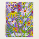 Daisy Bouquet Flowers Blooms Floral Purple CUSTOM Planner<br><div class="desc">Hello! I hope you like this original artwork design. Add your own text,  change the colours or fonts to personalise it. Check my shop for more designs. If you'd like something custom please let me know.</div>