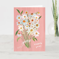 Daisy Bouquet Handpainted Gouache Blush Pink