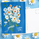 Daisy Bouquet Handpainted Gouache Miss You Sweet Postcard<br><div class="desc">Customise this handpainted daisy card with your own text on the front or back! Add a name if you like,  or change the font. Let me know if you'd like something custom,  I can create whatever colours you prefer. Check my shop for more!</div>