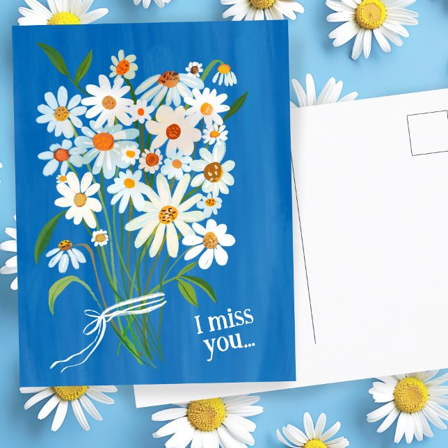 Daisy Bouquet Handpainted Gouache Miss You Sweet Postcard (Daisy Bouquet Handpainted Gouache Miss You Sweet Postcard
)