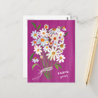 Daisy Bouquet Handpainted Gouache Thank You