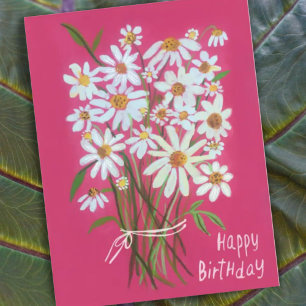 Daisy Bouquet Happy Birthday Postcard