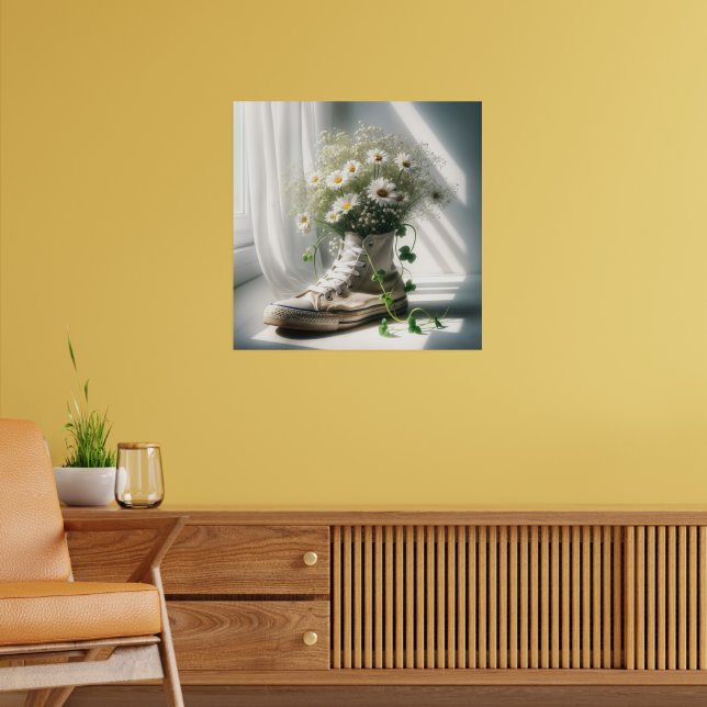 Daisy Bouquet In a White Sneaker Poster (Living Room 2)