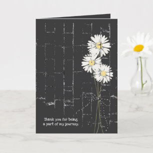 daisy bouquet on black brick card