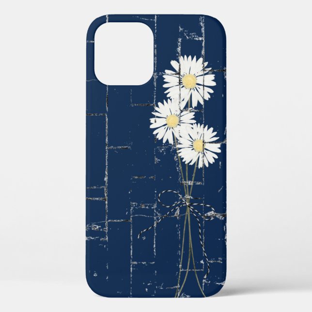 daisy bouquet on blue brick Case-Mate iPhone case (Back)