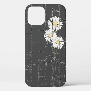 daisy bouquet on grey brick iPhone 12 case