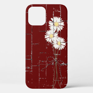 daisy bouquet on red brick iPhone 12 case