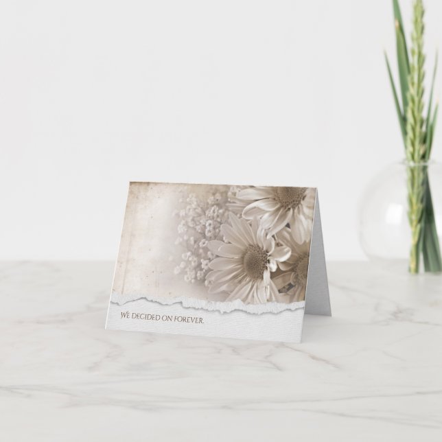 Daisy bouquet with torn edge Vow Renewal Ceremony Invitation (Front)