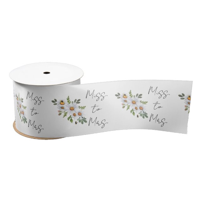 Daisy Bridal shower Miss to Mrs RIBBON Satin Ribbon (Spool)