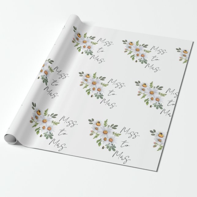 Daisy Bridal shower Miss to Mrs Wrapping Paper (Unrolled)