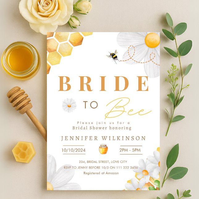 Daisy Bride to Bee Bridal Shower Invitation (Daisy Bride to Bee Bridal Shower Invitation)