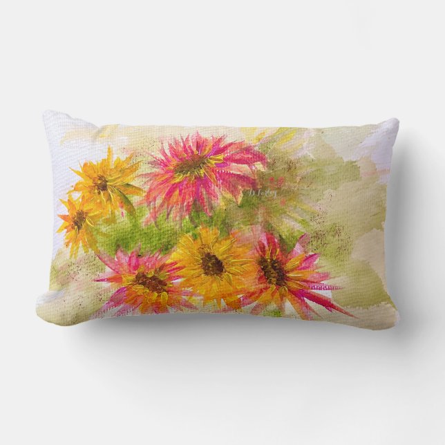 Daisy Bright Throw Pillow (Front)