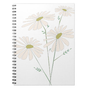 Daisy Bunch Delicate Daisy Dance - White Floral Notebook