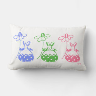 Daisy bunny lumbar pillow