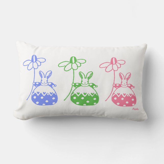 Daisy bunny lumbar pillow (Front)