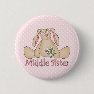 Daisy Bunny Middle Sister 6 Cm Round Badge