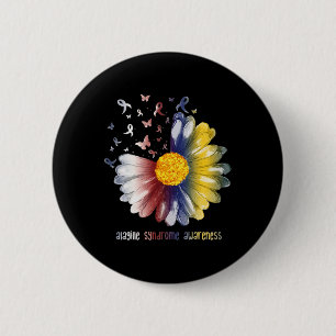 Daisy Butterfly Alagille Syndrome Awareness 6 Cm Round Badge