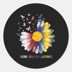 Daisy Butterfly Alagille Syndrome Awareness Classic Round Sticker