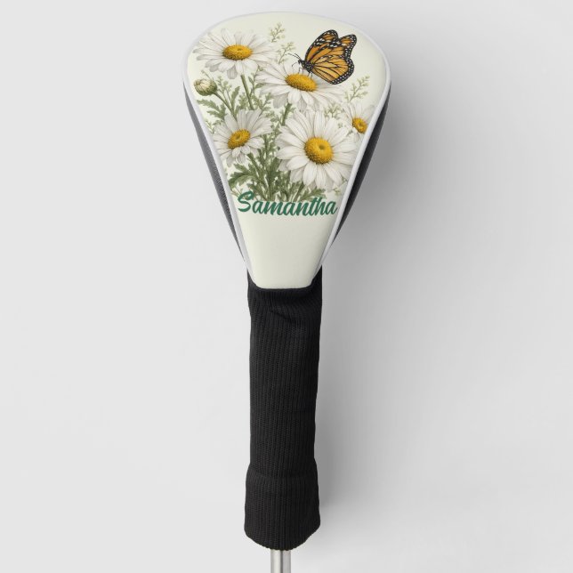 Daisy & Butterfly Bloom Golf Head Cover (Front)