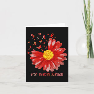 Daisy Butterfly Burgundy Ribbon Brain Aneurysm Awa Card