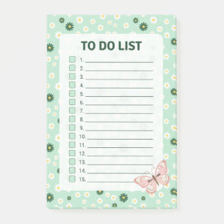 Daisy & Butterfly Checklist To Do List Notepad