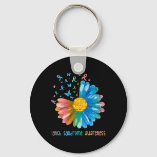 Daisy Butterfly Lynch Syndrome Awareness Key Ring