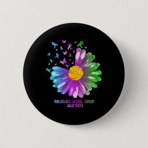 Daisy Butterfly Metastatic Breast Cancer Awareness 6 Cm Round Badge