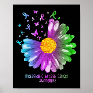 Daisy Butterfly Metastatic Breast Cancer Awareness Poster