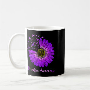 Daisy Butterfly Purple Ribbon Overdose Awareness 2 Coffee Mug