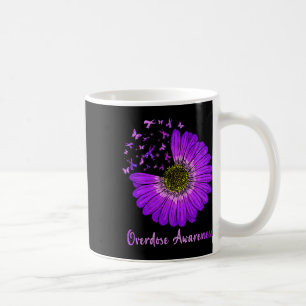 Daisy Butterfly Purple Ribbon Overdose Awareness 2 Coffee Mug
