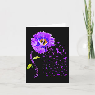 Daisy Butterfly Purple Ribbon Overdose Awareness 5 Card