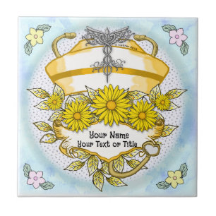 Daisy caduceus nurse  ceramic tile