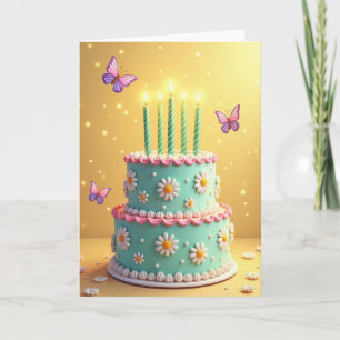Daisy Cake Birthday Card