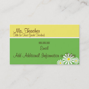 Daisy Cards - Teacher Business Cards