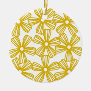 DAISY CHAIN BACKGROUND CERAMIC ORNAMENT