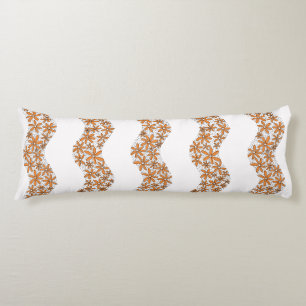 Daisy Chain Wiggly Flower Stripes orange Body Cushion