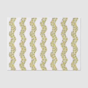 Daisy Chain Wiggly Flower Stripes yellow Tissue Paper
