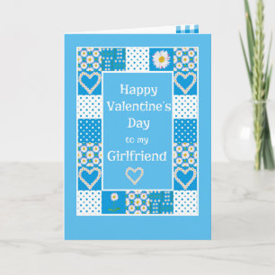 Daisy Chains Patchwork Valentine for a Girlfriend Holiday Card