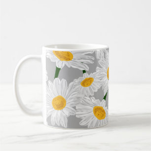 Daisy chamomile field. Spring summer flowers, seam Coffee Mug