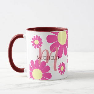 Daisy Cherry Monogram Mug