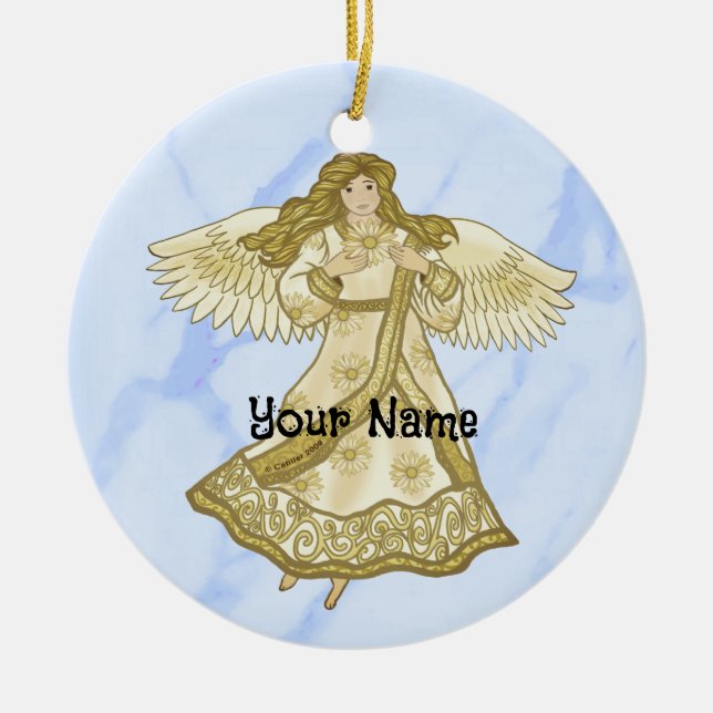 Daisy Christian angel  Ceramic Ornament (Front)