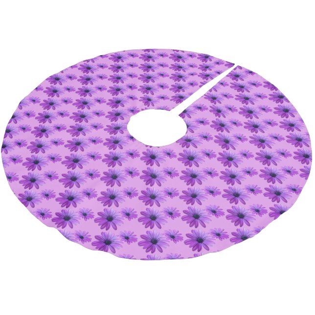Daisy Christmas Tree Pink Daisy Tree Skirt (Angled)