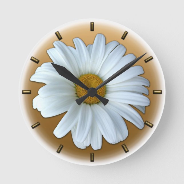 Daisy Clock Wildflower Daisies Flower Wall Clock (Front)