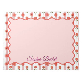 Daisy Coquette Stripes Notepad