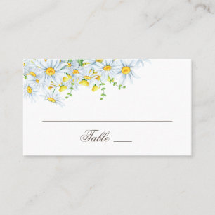 Daisy. Country flowers. Watercolor floral wedding Place Card
