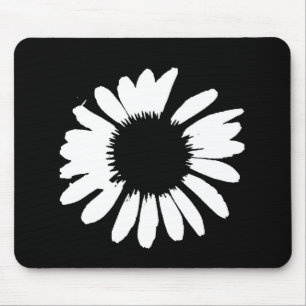 "Daisy Crazy" - Black & White Daisy Mouse Pad
