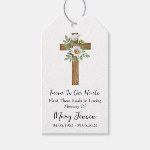 Daisy Cross Memorial Funeral Seed Packet  Gift Tags