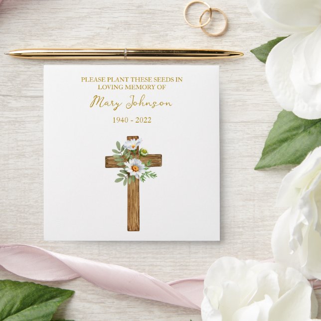 Daisy Cross Seed Packet Funeral Envelope (Wedding)