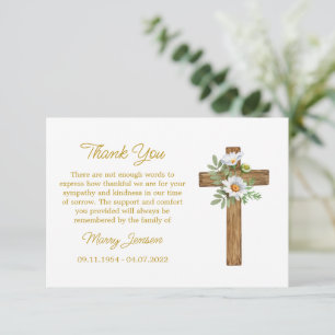 Daisy Cross Sympathy Thank You Card